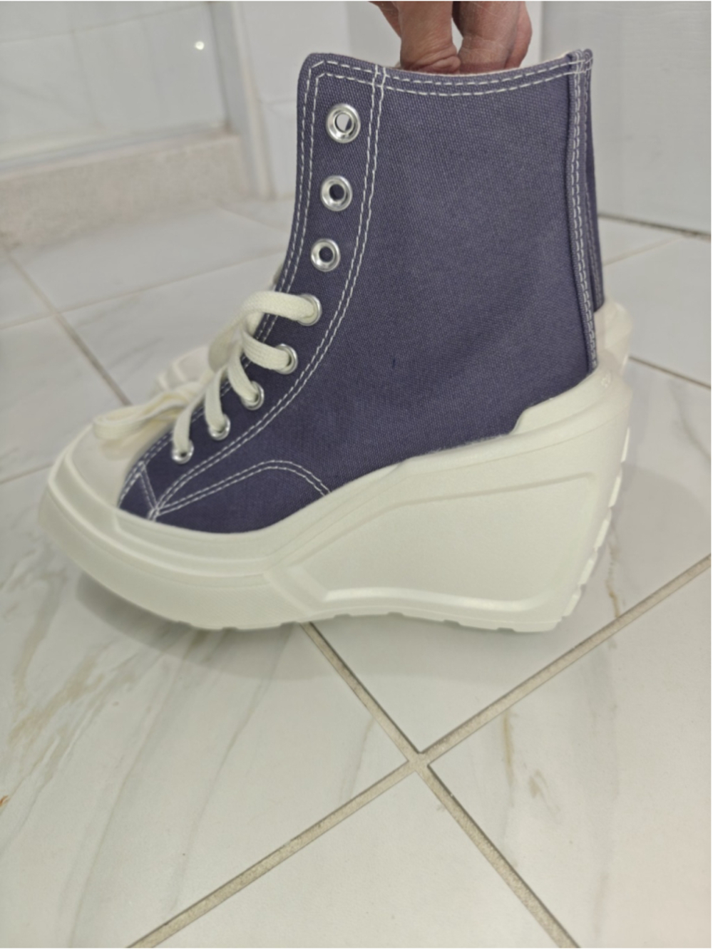 Converse Chuck 70 De Luxe Wedge 'lavender Ash' Women's Shoe New W/o Box Size 5.5 - Picture 5 of 12